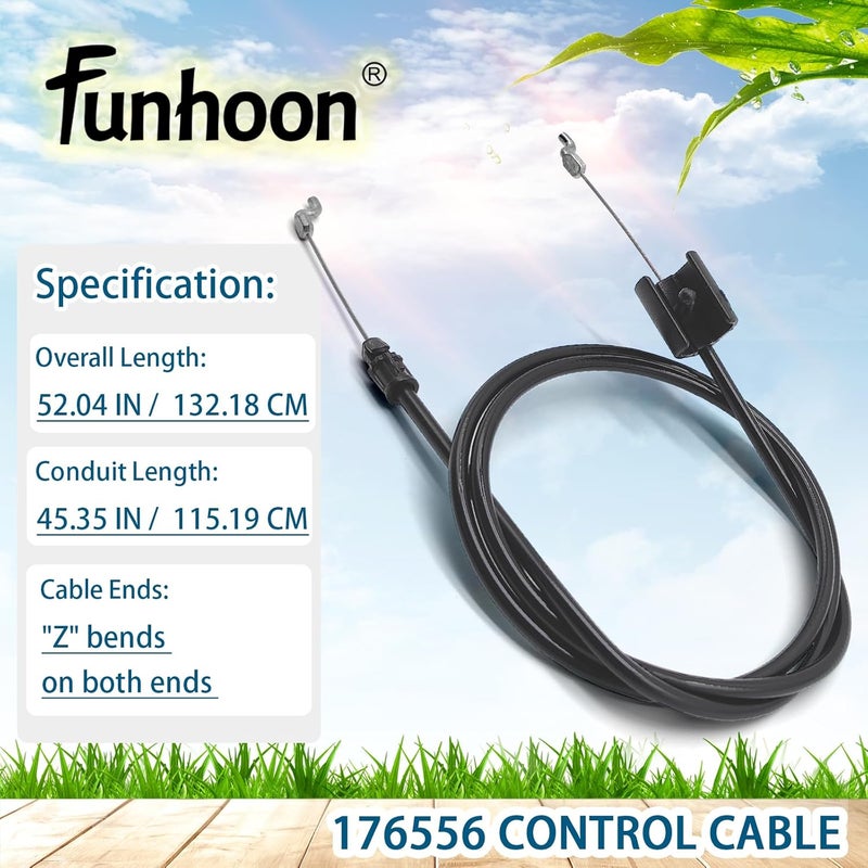 Funhoon 176556 Engine Zone Control Cable for Murray Craftsman Husqvarna Push Mower Walk-Behind Lawn Mower Throttle Cable Replacement 532176556 162778 - Image 2